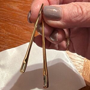 Earrings Costume Fashion Jewerly Gold Tone Metal And Glass Pierced